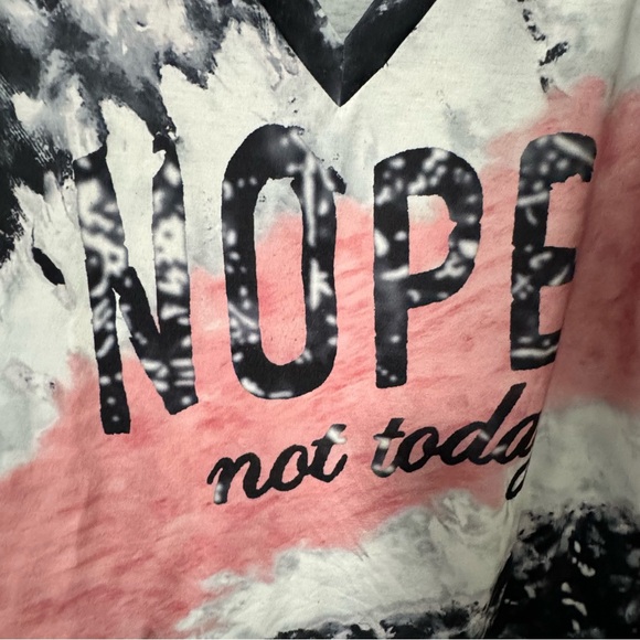 Tie Dye Nope Not Today Plus Size 2X Womens VNeck Tee - Picture 3 of 7